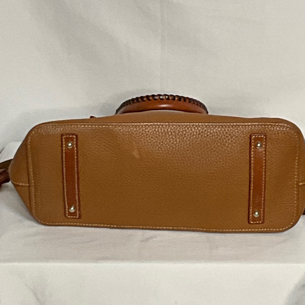 Dooney & Bourke Aubrey Pebble Leather Satchel / Shoulder Bag & Wallet, Caramel - Picture 8 of 16